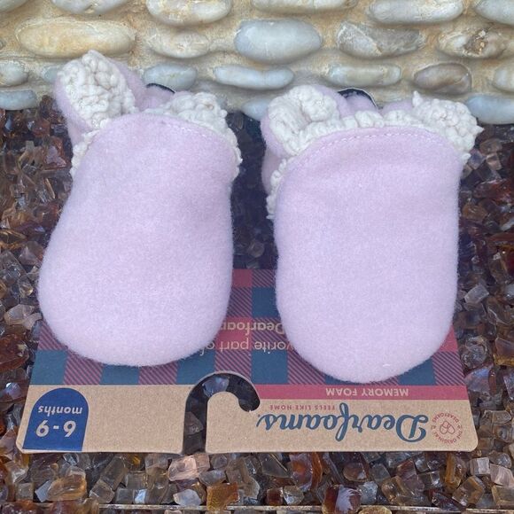 Dearfoams Baby Emerson Felted Sherpa Close Back Slippers. Pink 6-9 mo. New NWT - Picture 7 of 11